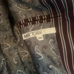 Mr Turk Stripped and Paisley Lined Jacket